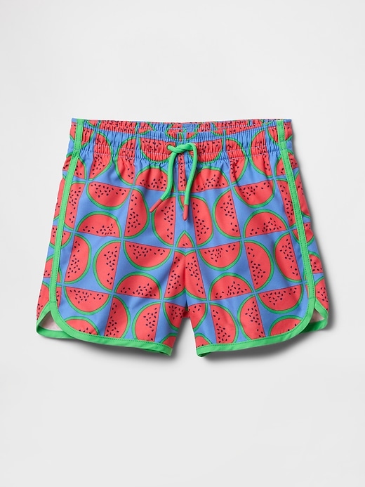 badehose mit delfinsaum aus recyceltem material für babys und kleinkinder