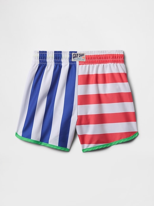 badehose mit delfinsaum aus recyceltem material für babys und kleinkinder