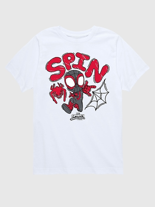 kleinkind-t-shirt mit marvel-spin-doodle-motiv kurzärmelig