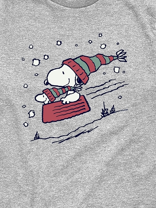 peanuts snoopy schlittenfahren kurzarm-t-shirt für kleinkinder