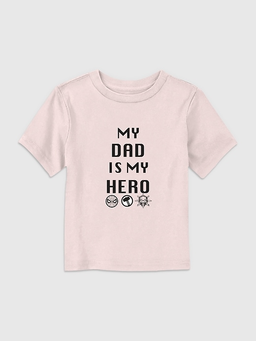 kleinkind-t-shirt mit marvel-helden-papa-grafik