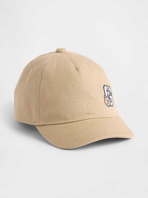 baseballkappe aus bio-baumwolle für kleinkinder mit bärenlogo