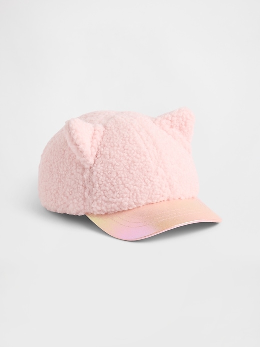 baseballkappe für kleinkinder aus sherpa-fleece und metallic-katze