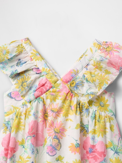 rüschenkleid aus leinen-baumwolle für babys und kleinkinder