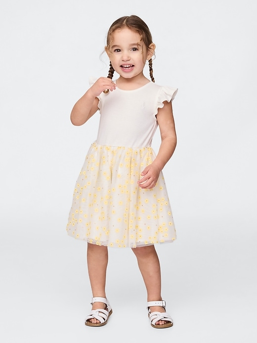 2-in-1 blumen-tüllkleid für babys und kleinkinder