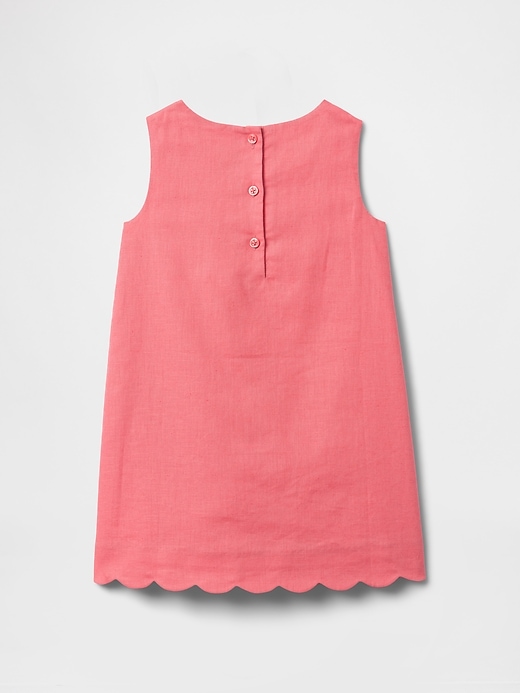 baby- und kleinkinderkleid aus leinen-baumwolle mit wellensaum