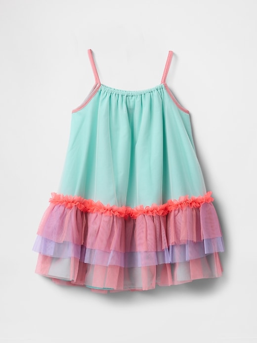 baby- und kleinkind-tüllkleid in farbblock-optik