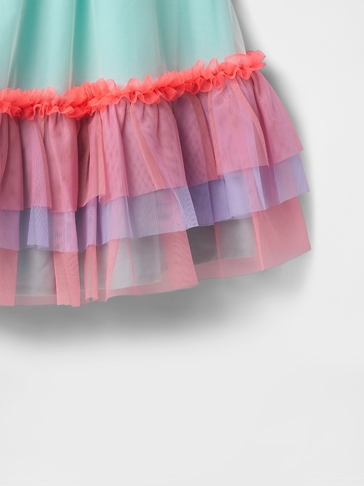 baby- und kleinkind-tüllkleid in farbblock-optik