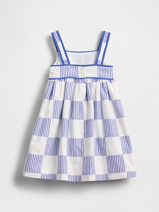 baby- und kleinkinderkleid aus popeline-patchwork