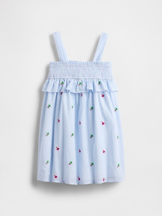 baby- und kleinkind-tankkleid mit smokdetails