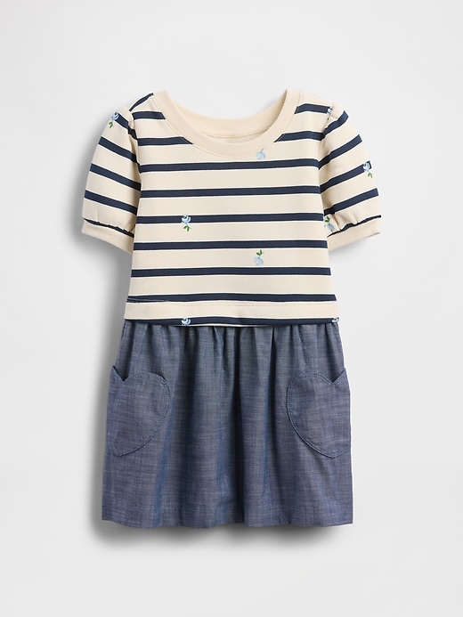 vintage-kleid für babys und kleinkinder aus weichem materialmix