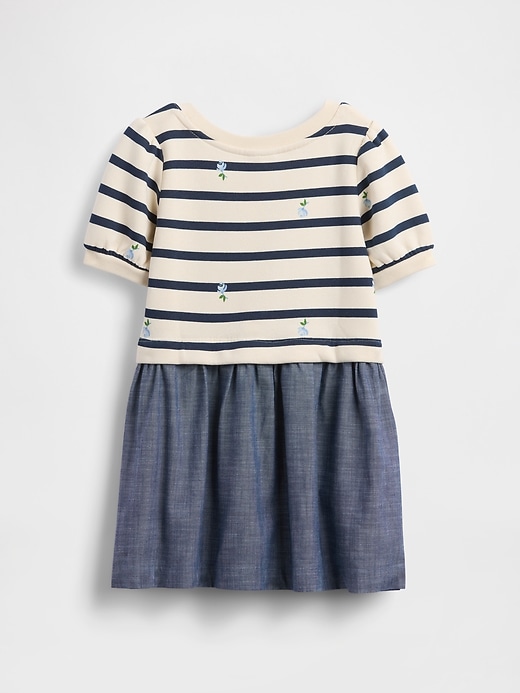 vintage-kleid für babys und kleinkinder aus weichem materialmix
