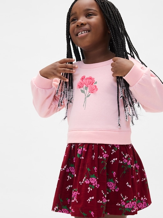 vintage-sweatshirtkleid für babys und kleinkinder