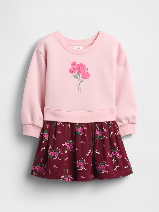 vintage-sweatshirtkleid für babys und kleinkinder