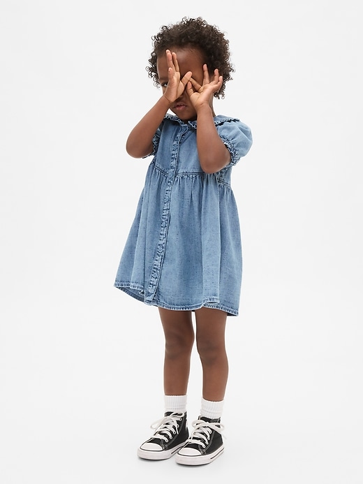 jeanskleid mit rüschen für babys und kleinkinder