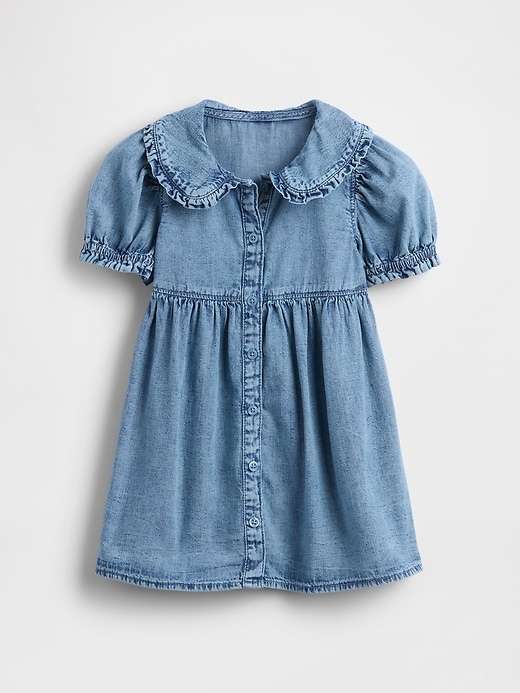 jeanskleid mit rüschen für babys und kleinkinder