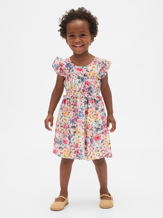 rüschenkleid mit smok-einsatz für babys und kleinkinder