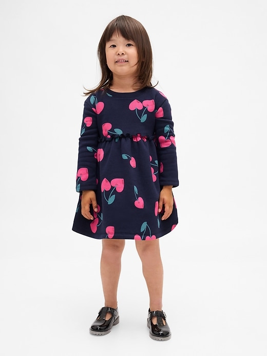 sweatshirtkleid mit rüschenbund für babys und kleinkinder