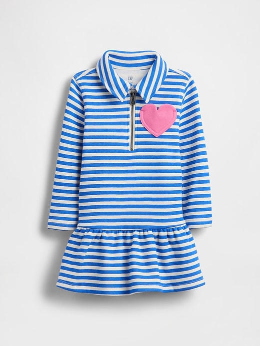baby- und kleinkind-sweatshirtkleid mit halbem reißverschluss