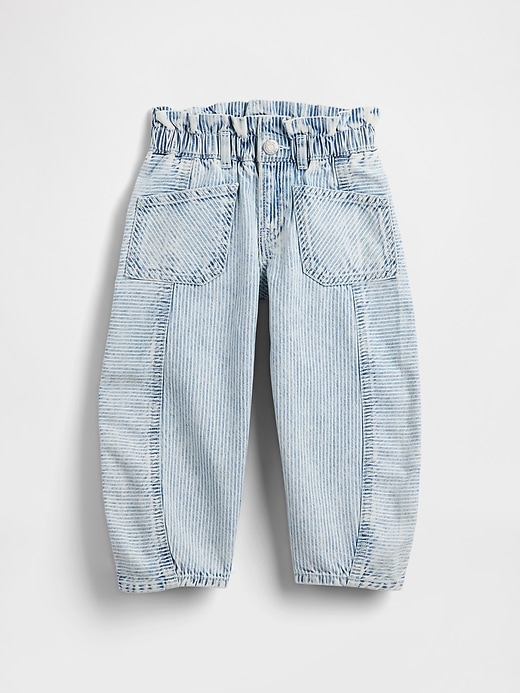 baby- und kleinkind-jeans mit denimstreifen und hufeisenmuster