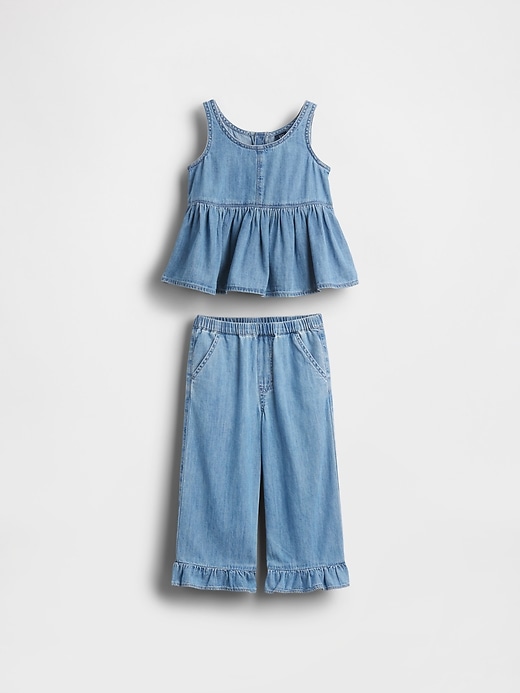 baby- und kleinkind-jeans-rüschen-outfit-set