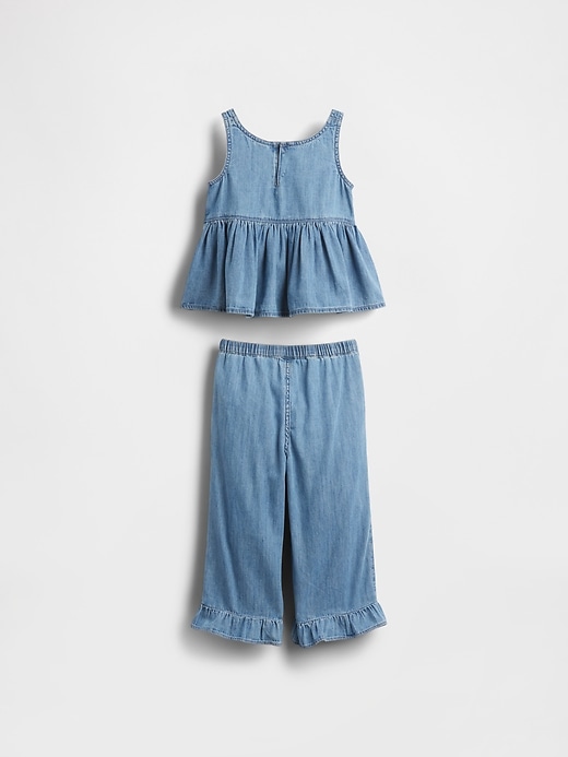 baby- und kleinkind-jeans-rüschen-outfit-set