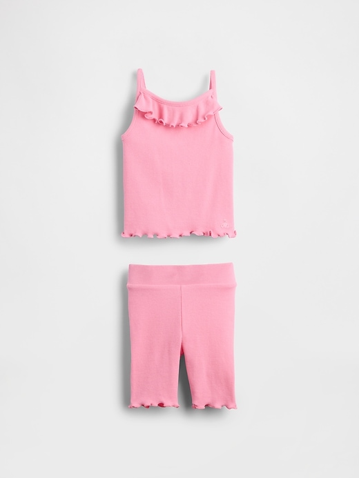 baby- und kleinkind-rüschen-ripp-outfit-set