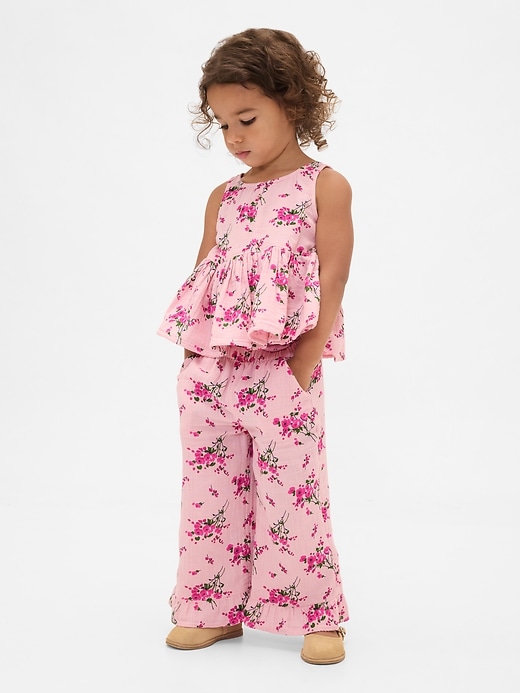 baby- und kleinkind-outfit-set aus baumwollgaze mit rüschen
