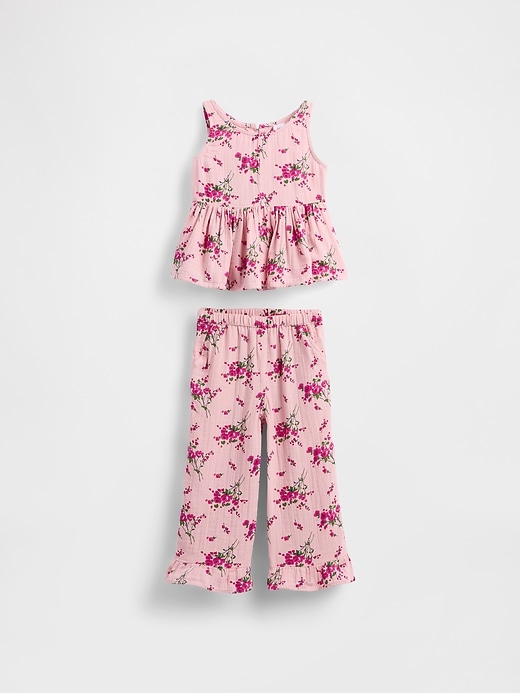 baby- und kleinkind-outfit-set aus baumwollgaze mit rüschen