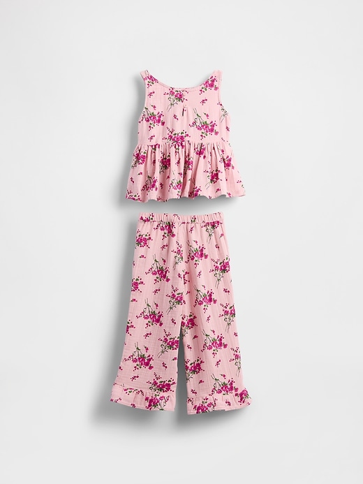 baby- und kleinkind-outfit-set aus baumwollgaze mit rüschen
