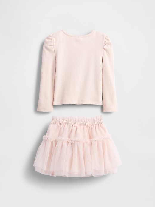 baby- und kleinkind-outfit-set aus rippenstoff und tüll