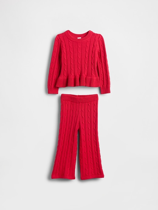 baby- und kleinkind-zopfstrickpullover-set