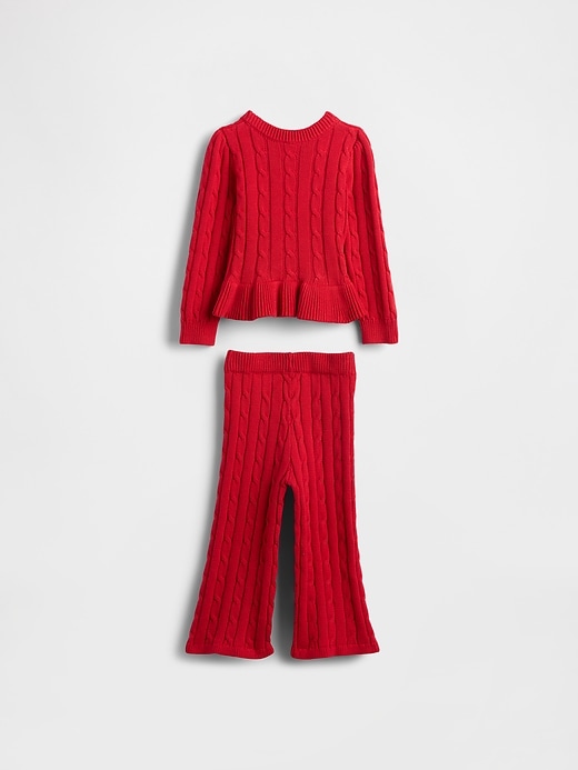 baby- und kleinkind-zopfstrickpullover-set