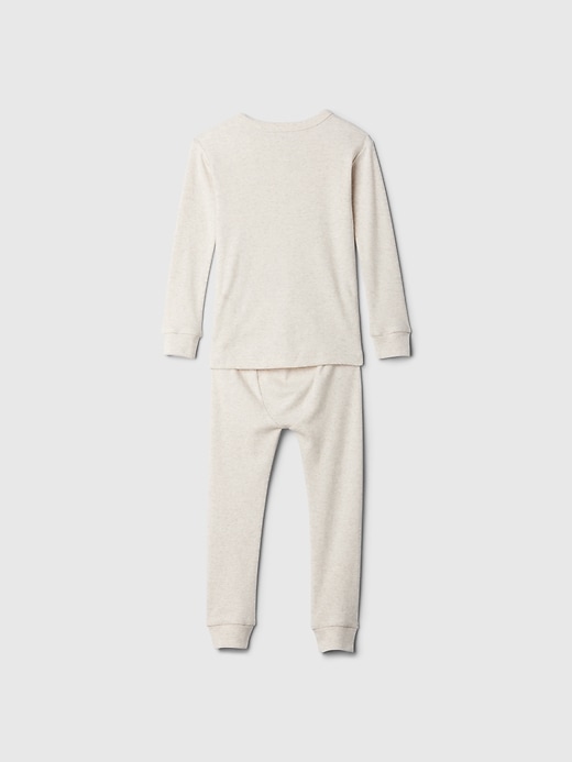 baby- und kleinkind-schlafanzug-set aus bio-baumwolle mit henley-muster