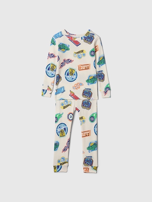 baby- und kleinkind-schlafanzug-set aus bio-baumwolle mit hot wheels-motiv
