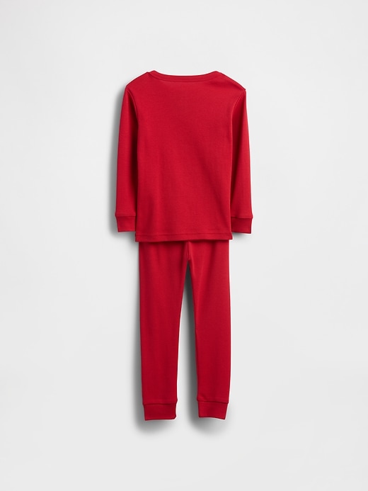 baby- und kleinkind-schlafanzug-set aus bio-baumwolle mit henley-muster
