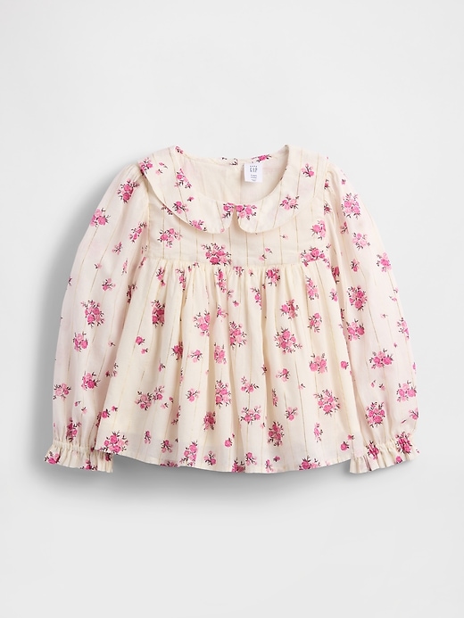 baby- und kleinkind-top mit puffärmeln und blumenmuster
