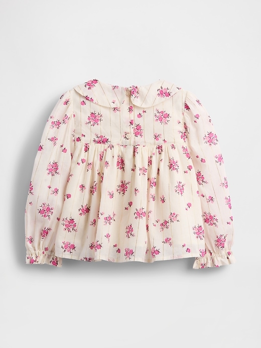 baby- und kleinkind-top mit puffärmeln und blumenmuster