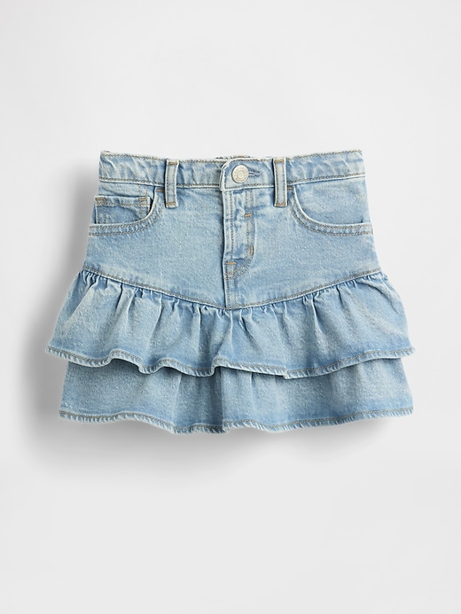 baby- und kleinkind-jeans-stufenrock mit rüschen