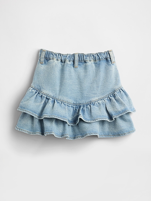 baby- und kleinkind-jeans-stufenrock mit rüschen