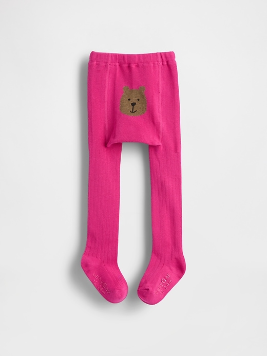 baby- und kleinkind-strumpfhose mit rippenbär-motiv