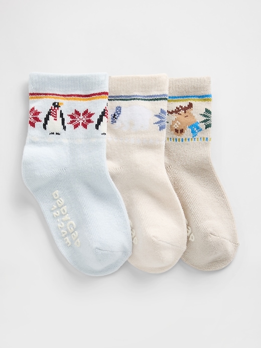 fair-isle-socken für babys und kleinkinder 3er-pack