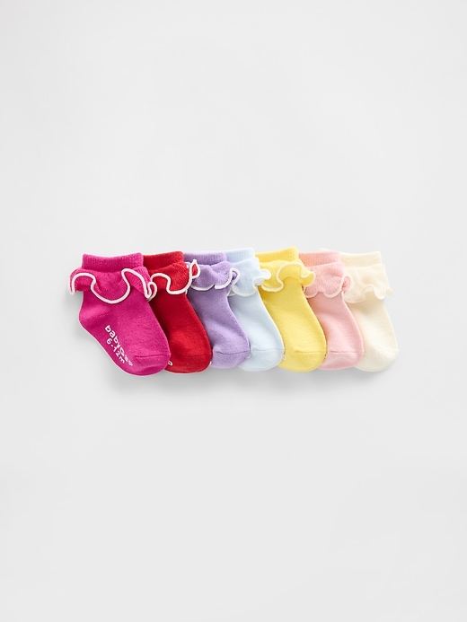 rüschen-knöchelsocken für babys und kleinkinder 7er-pack