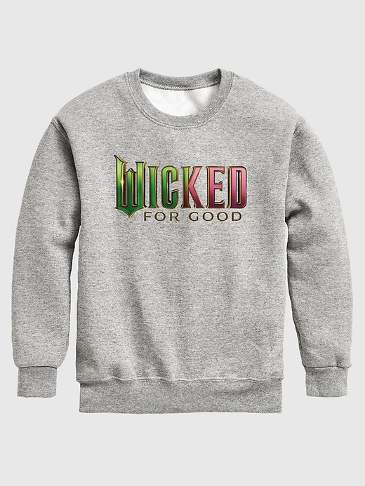 kleinkind-fleece-sweatshirt mit wicked for good logo und rundhalsausschnitt