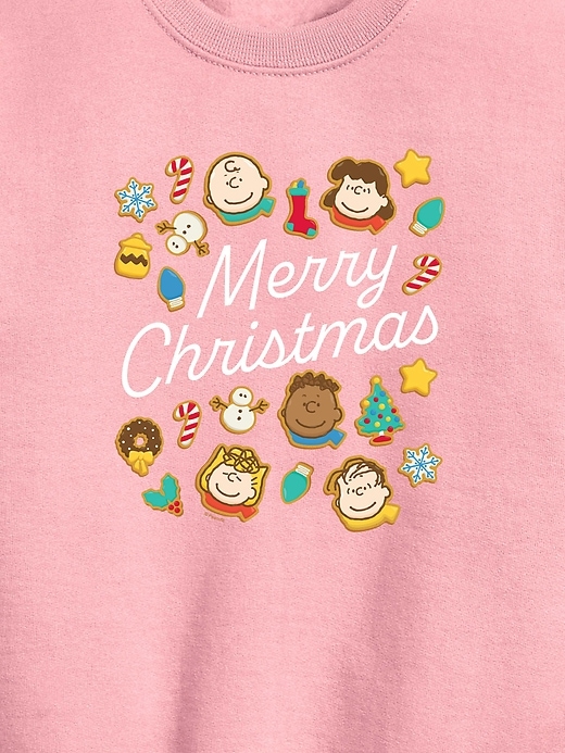 kleinkind-fleece-sweatshirt mit peanuts-weihnachtsplätzchenmotiv und rundhalsausschnitt
