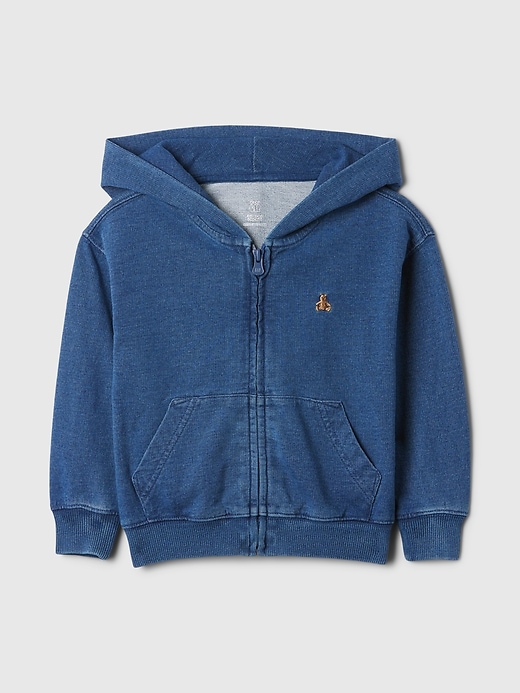 baby- und kleinkind-hoodie im vintage-stil mit weichem lässigem reißverschluss
