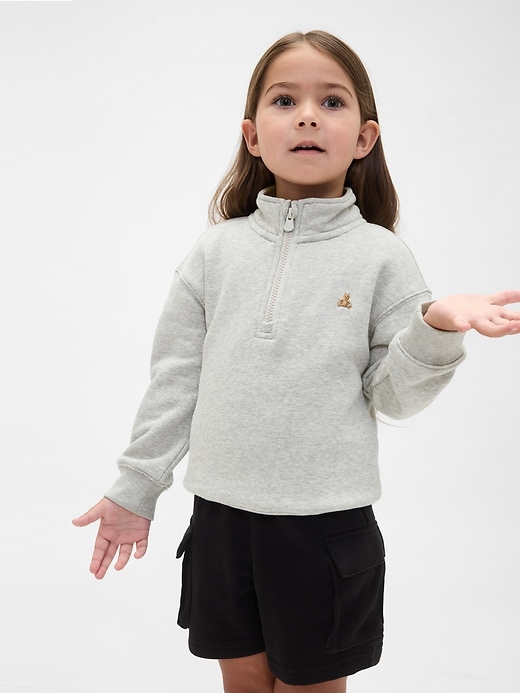 baby- und kleinkinder-vintage-pullover mit weichem viertelreißverschluss