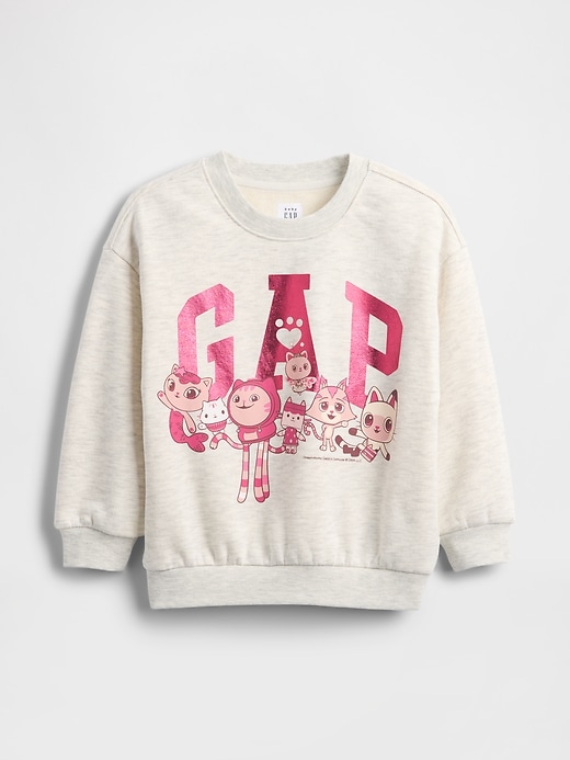 baby- und kleinkind-sweatshirt im vintage-stil mit weichem gabby-katzenlogo
