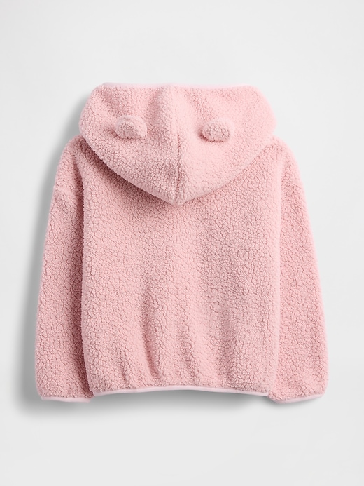 baby- und kleinkind-sherpa-bär-kapuzenjacke mit reißverschluss