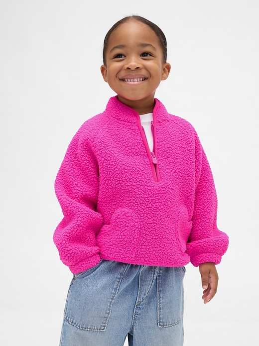 baby- und kleinkind-sherpa-pullover mit halbem reißverschluss
